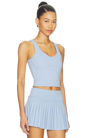 Gold Hinge Lined Mid-length Bra Top in Baby Blue