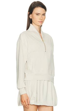 Gold Hinge Luxesoft Lounge Quarter Zip in Ivory