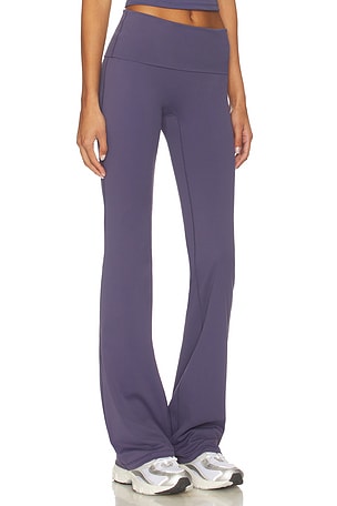 Gold Hinge Essentials Foldover Flare Pant in Purple