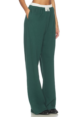 Gold Hinge Wide Leg Sweatpant in Dark Green