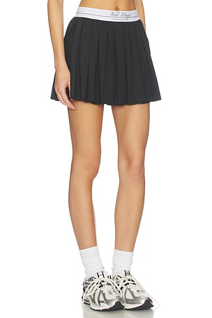 Gold Hinge Sport Pleated Tennis Skirt in Black