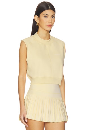 Gold Hinge Mock Neck Sleeveless Top in Yellow