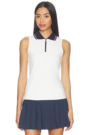 Zipper Polo Tank Top Gold Hinge