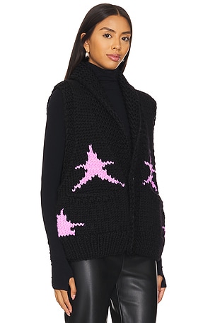 GOGO Sweaters Lynnie Stardust Vest in Black