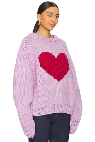 GOGO Sweaters Heart Slouchy Pullover in Purple