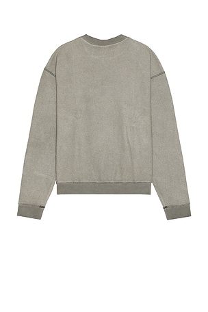 Guess Originals Reversed Fleece Crewneck Sweater in Grey