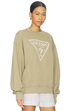 Guess Originals Vintage Triangle Crewneck Sweatshirt in Beige
