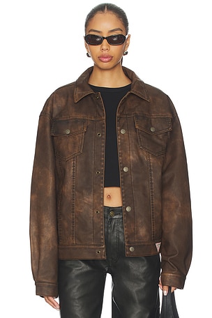 Leather Trucker Jacket Guess Originals