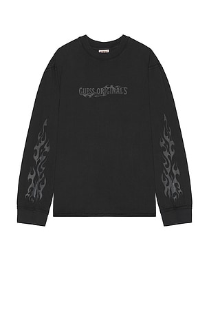 Printed Sleeve Long Sleeve Tee Guess Originals