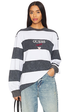 Block Stripe Long Sleeve Tee Guess Originals