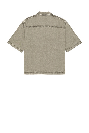 Guess Originals Boxy Denim Short Sleeve Shirt in Grey