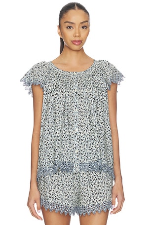 The Flutter Sleeve Eyelet Top The Great