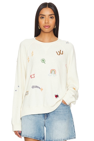 The Slouch Sweatshirt With Charm Embroidery The Great