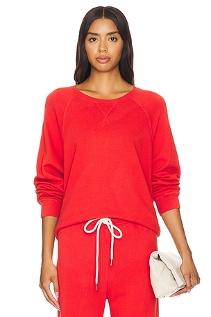 Pam Gela Puff Sleeve Sweatshirt in Red REVOLVE