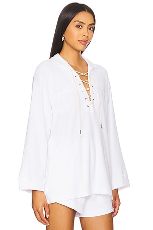 The Great Micro Terry Lace Up Tunic in White