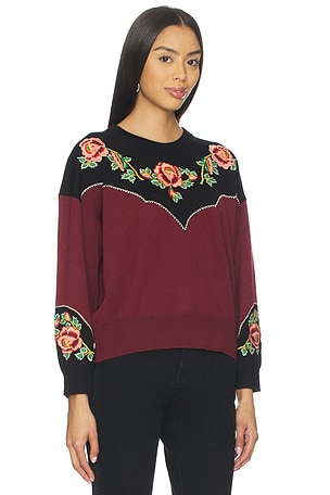 The Great The Heirloom Rose Western Pullover in Wine