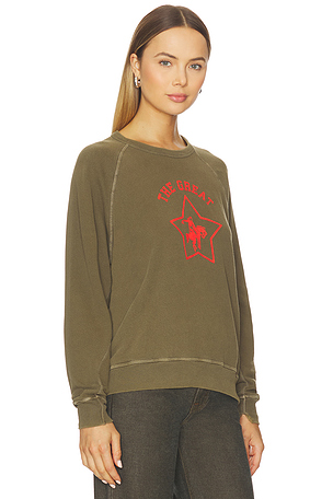 The Great The College Sweatshirt With Rodeo Star Graphic in Olive