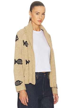 The Great The Swimming Fish Lodge Cardigan in Brown. Size 3 / L. Also