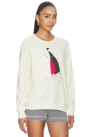 The Great The College Sweatshirt With Sailing Boat Applique in White. Size 0 / XS. Also