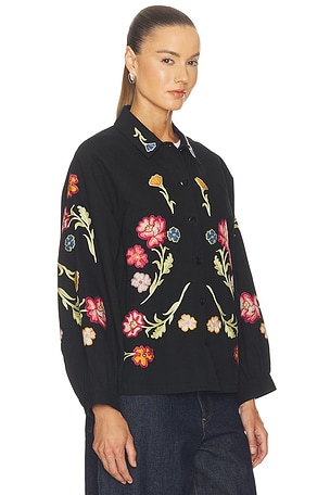 The Great The Embroidered Commodore Jacket in Black