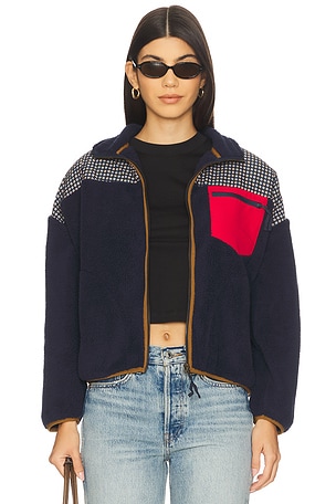 Print Mix Plush Terrain Half Zip Jacket The Great