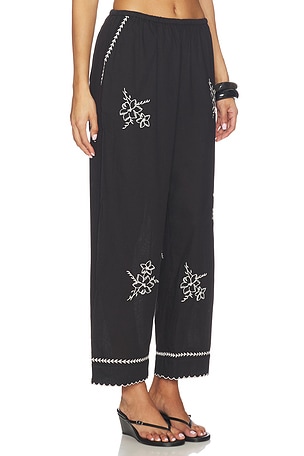 The Great The Weekend Pant With Hanky Embroidery in Black