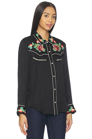 The Great The Heirloom Rose Western Shirt in Black. Size 2 / M. Also