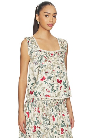 The Great The Victorian Pleat Tank in Neutral,Red