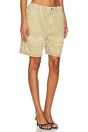 GRLFRND Lindsey Long Cargo Short in Beige