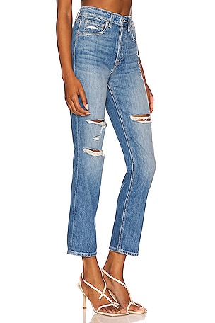 GRLFRND Karolina High Rise Straight in Denim-Medium