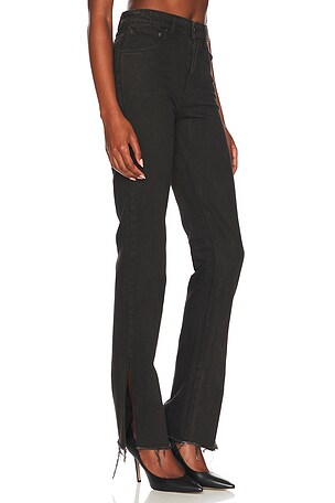 GRLFRND JEAN BOOTCUT TAILLE HAUTE ET FENTE HARLOW en Noir