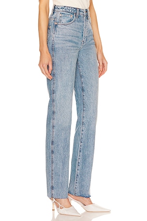 GRLFRND Sara Super High Rise Straight Jeans en Bleu