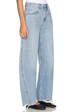 GRLFRND Paola Barrel Leg Jean in Blue