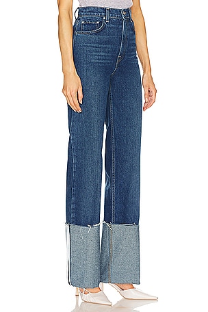 GRLFRND Sienna High Rise Big Cuff Jean in Blue