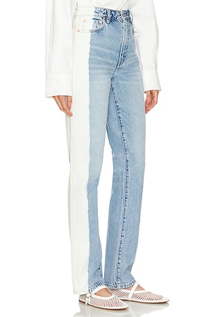 GRLFRND Sara Super High-rise Straight Jeans in Denim-Light. Size 25. Also