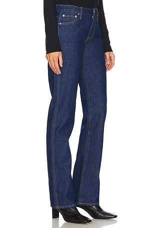 GRLFRND Isabel Low Rise Straight Jeans in Denim-Dark