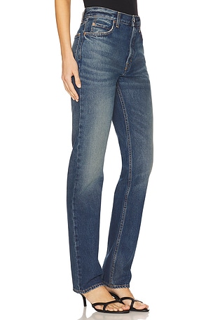 GRLFRND Walker Mid Rise Slim Jeans in Blue