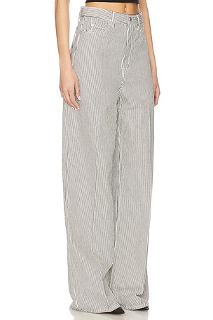 GRLFRND Rey High Rise Wide Jeans in Black,White