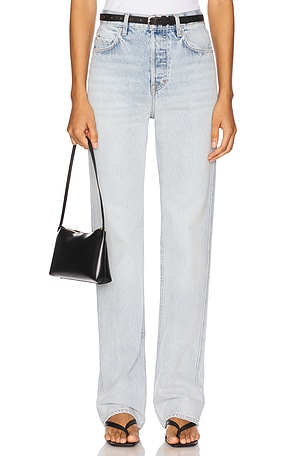 GRLFRND Graham High Rise Straight Jeans in Blue