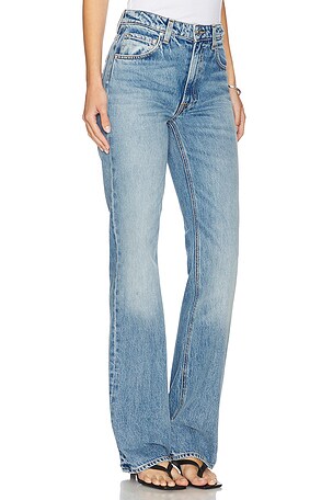 GRLFRND Melanie High Rise Boot Cut in Blue