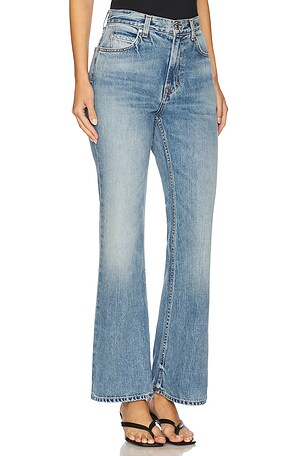 GRLFRND Danie Mid Rise Chill Boot Short Inseam in Blue