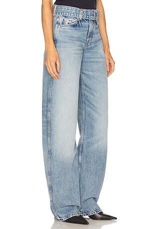 GRLFRND Austen Low Rise Belted in Blue