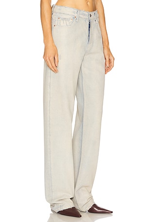 GRLFRND Bella Low Rise Boyfriend in Blue. Size 32. Also