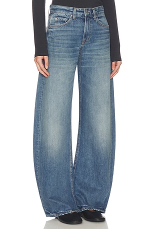 GRLFRND x Christina Elezaj Rory Short Rise Baggy in Blue