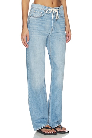 GRLFRND Bella Low Rise Boyfriend Drawstring in Blue