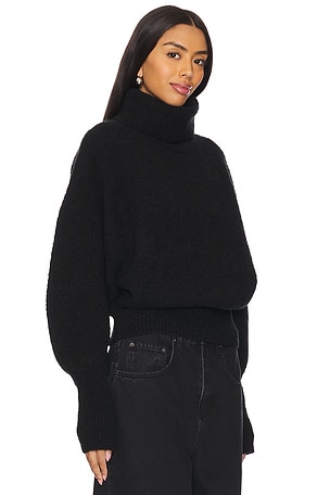GRLFRND x Emily Gemma Elya Turtleneck Sweater in Black. Size S. Also