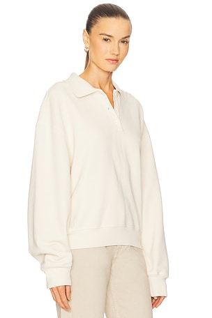 GRLFRND Polo Sweatshirt in Ivory. Size XXS. Also