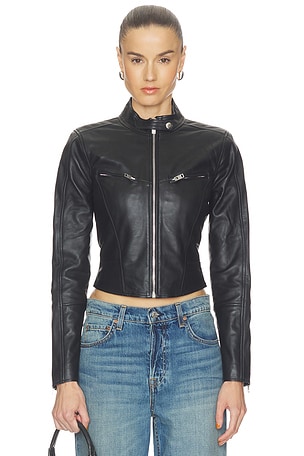 Danica Leather Racer Jacket GRLFRND