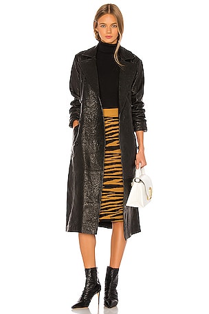 Lori Leather Trench Coat GRLFRND