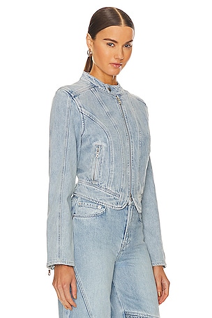 GRLFRND Ash Racer Jacket in Denim-Light